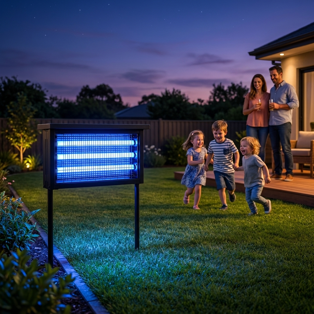 Kids playing safely in the yard protected by The Yard Guard